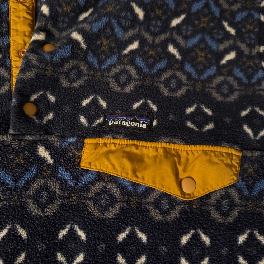 Patagonia Synchilla Fleece with Blue and Gold Accents